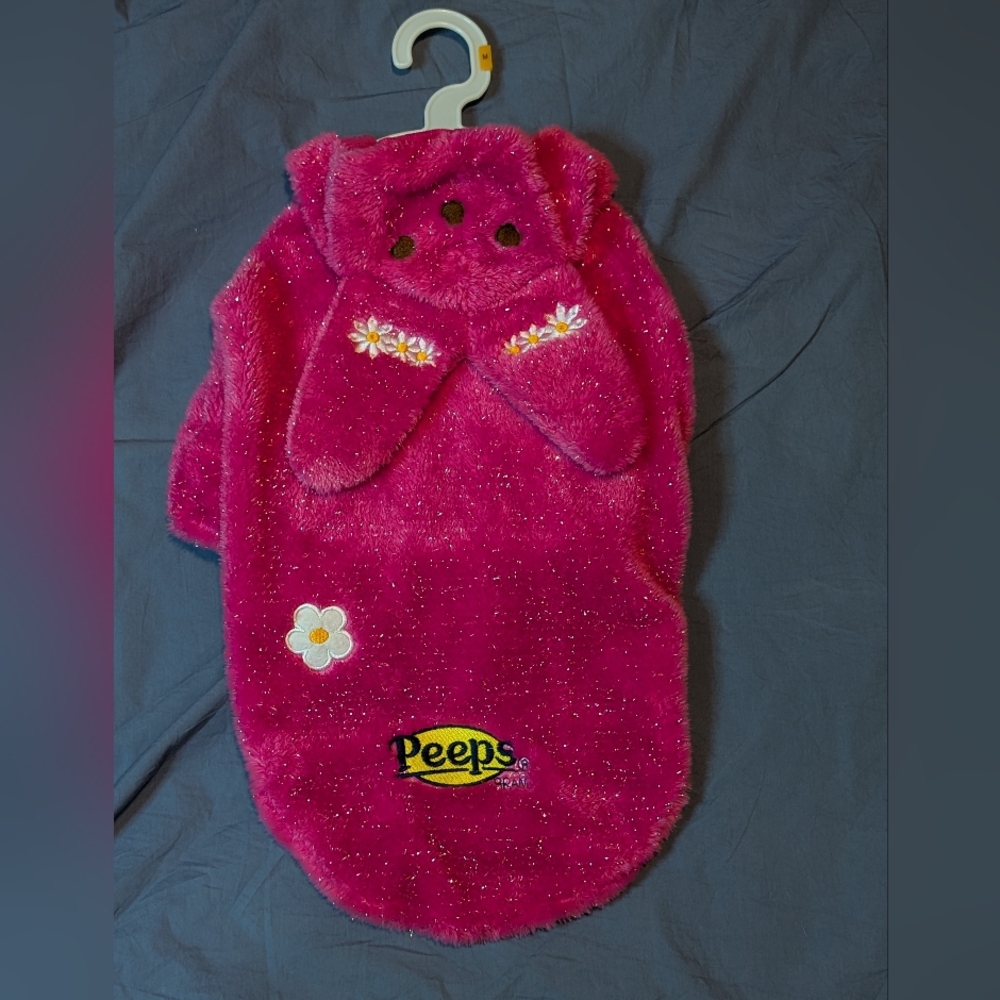 Peeps, Fuzzy Magenta Bunny Dog Costume. Size Medium